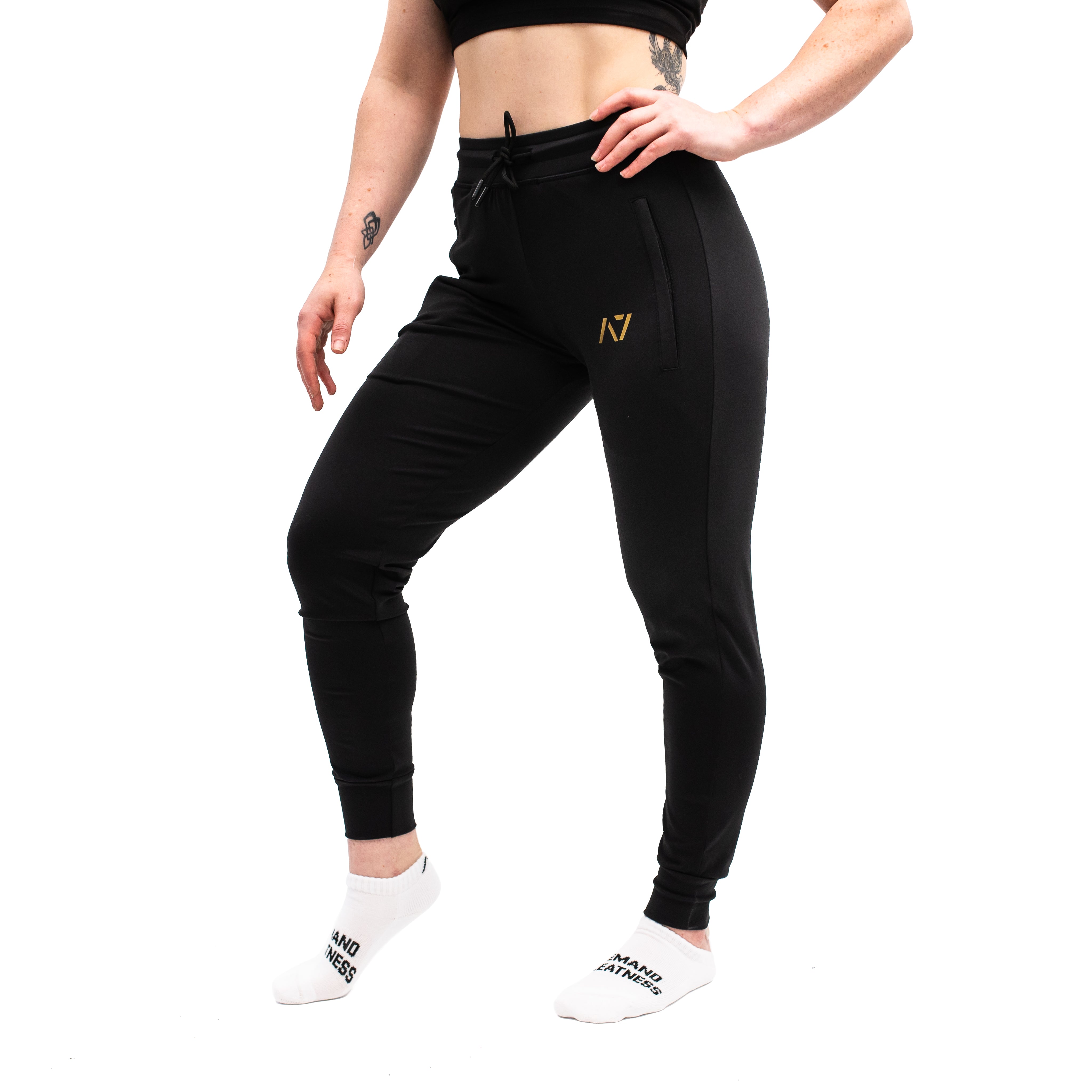 Black and gold online joggers womens