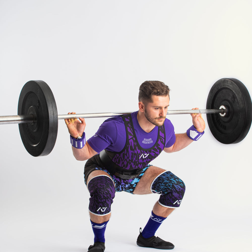 
                      
                        Our IPF APPROVED Rausch Singlets are designed to support the strength and power of an lifter. A racerback design with advanced compression fabric provides powerlifters ultimate support whilst on the platform. IPF Approved Kit includes Rausch Powerlifting Singlet, A7 Meet Shirt, A7 Zebra Wrist Wraps, A7 Deadlift Socks, Hourglass Knee Sleeves (Stiff Knee Sleeves and Rigor Mortis Knee Sleeves). Genouill�res powerlifting shipping to France, Spain, Ireland, Germany, Italy, Sweden and EU.
                      
                    