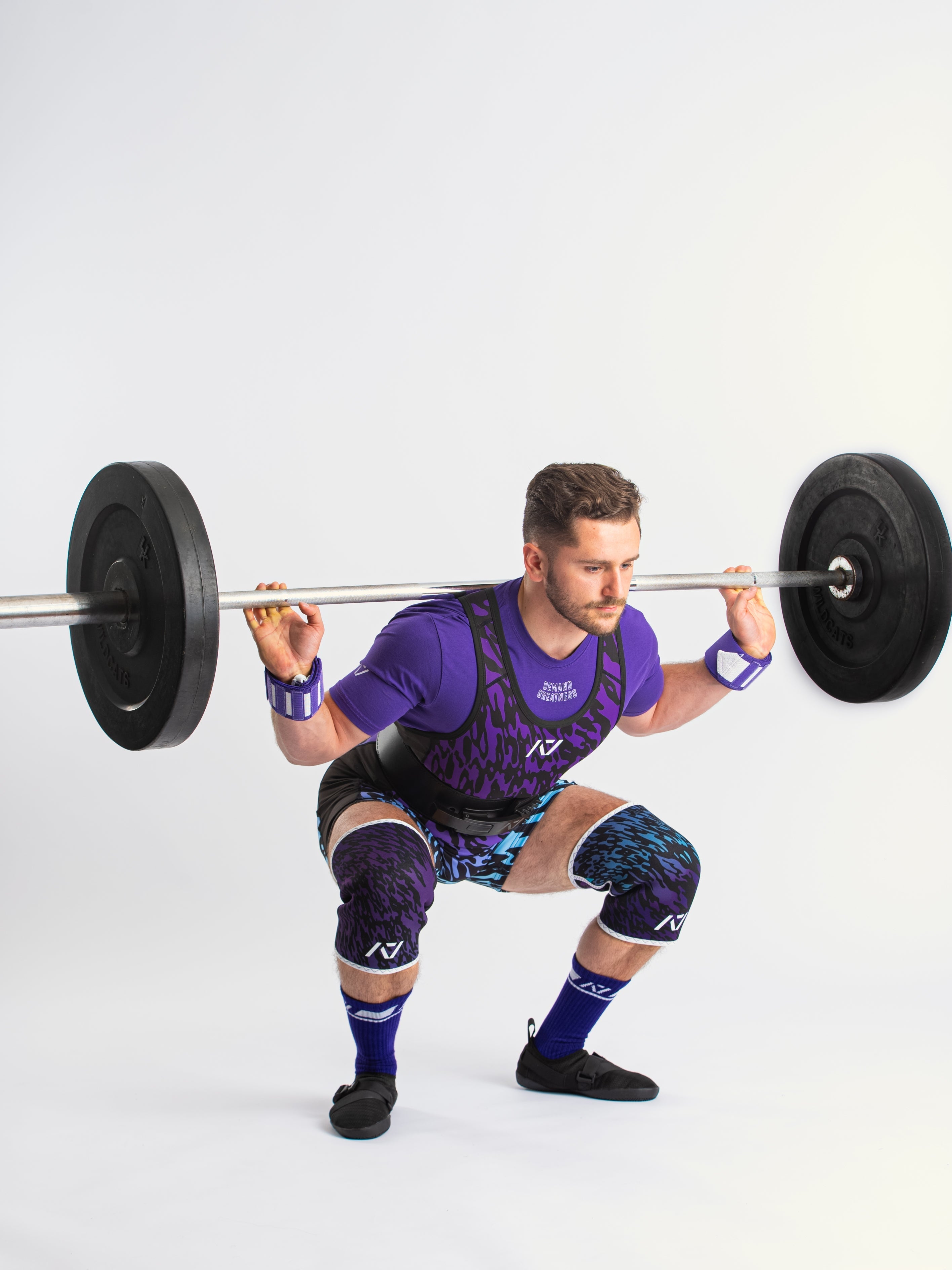 Our IPF APPROVED Rausch Singlets are designed to support the strength and power of an lifter. A racerback design with advanced compression fabric provides powerlifters ultimate support whilst on the platform. IPF Approved Kit includes Rausch Powerlifting Singlet, A7 Meet Shirt, A7 Zebra Wrist Wraps, A7 Deadlift Socks, Hourglass Knee Sleeves (Stiff Knee Sleeves and Rigor Mortis Knee Sleeves). Genouill�res powerlifting shipping to France, Spain, Ireland, Germany, Italy, Sweden and EU.