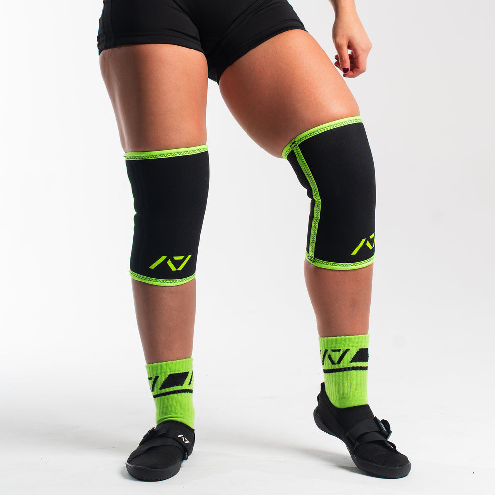 
                      
                        A7 IPF Approved Hourglass Knee Sleeves feature an hourglass-shaped taper fit to provide knee compression while maintaining proper tightness around the calf and quad, offered in three stiffnesses (Flexi, Stiff and Rigor Mortis). The IPF Approved Kit includes Powerlifting Singlet, A7 Meet Shirt, A7 Zebra Wrist Wraps, A7 Deadlift Socks, Hourglass Knee, IPF Approved PAL Lever. Genouillères powerlifting shipping to France, Spain, Ireland, Germany, Italy, Sweden and EU.
                      
                    