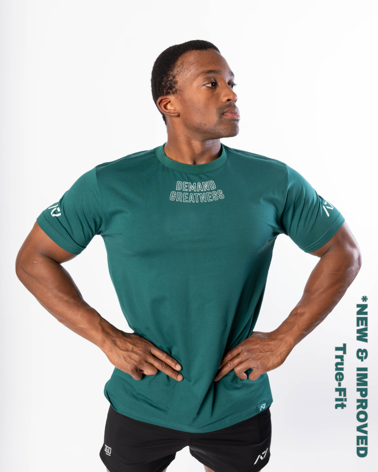 Demand Greatness True-Fit Emerald is our new meet shirt design highlighting Demand Greatness with a double outline font to showcase your impact on the platform. The Shirt is IPF Approved. Shop the full A7 Powerlifting IPF Approved Equipment collection. The IPF Approved Kit includes Powerlifting Singlet, A7 Meet Shirt, A7 Zebra Wrist Wraps, A7 Deadlift Socks, Hourglass Knee Sleeves. Genouill�res powerlifting shipping to France, Spain, Ireland, Germany, Italy, Sweden and EU.